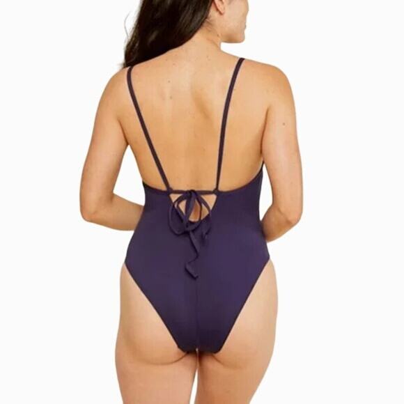 Andie Swim One Piece Paloma One Piece Modest Navy Small Long Torso - Picture 2 of 9